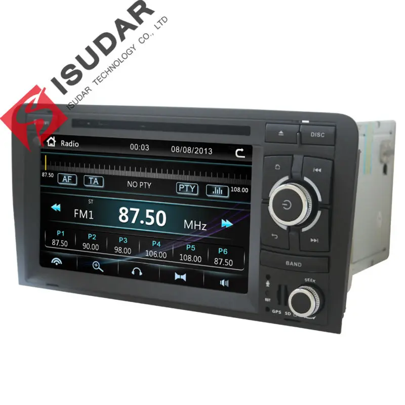 Isudar Автомагнитола с Сенсорным 7 Дюймовым Экраном Для Автомобилей Audi/A3/S3 2002-2011