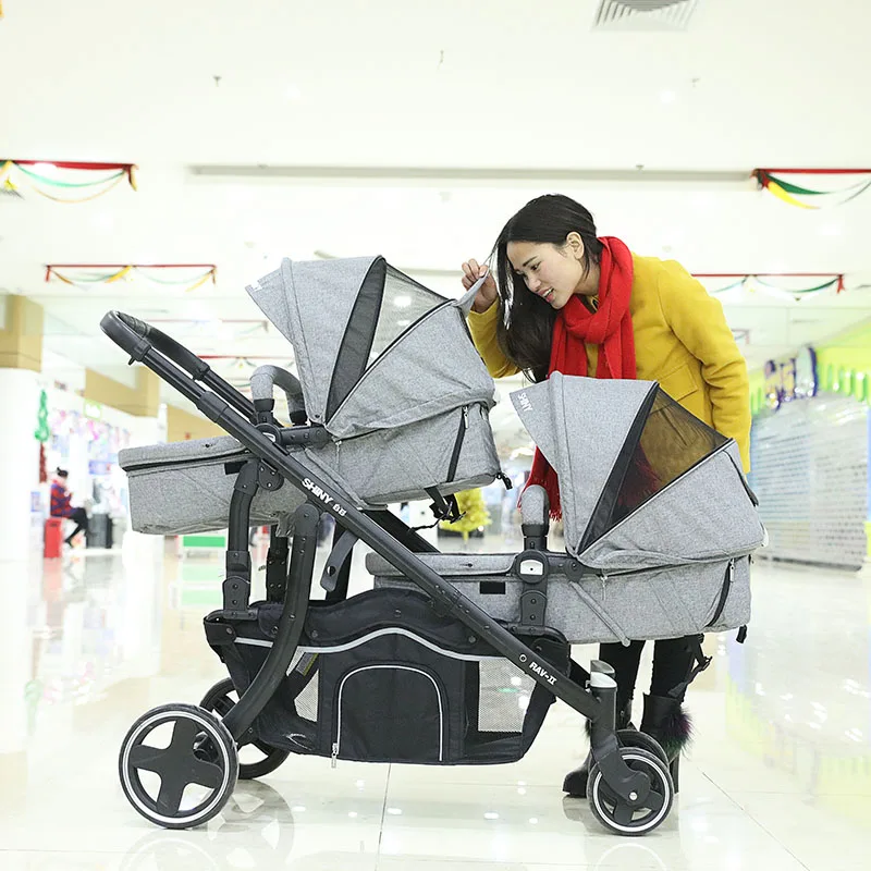 Shinybb twins детская коляска двусторонний светильник складной высокое качество двойной до и после тачки