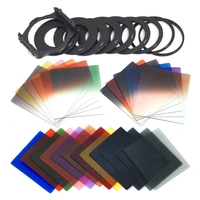 photography filter combination 24pcs square full graduated filter set 9 size adapter ring filter holder for cokin p series