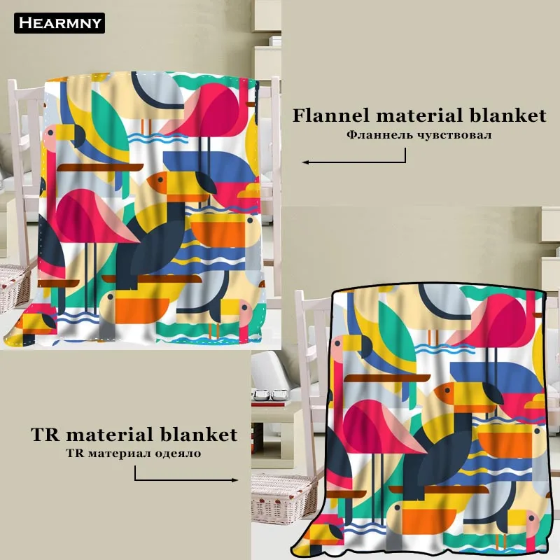 

New Arrival Bird Animals Blankets 3D Printing Soft Blanket Throw on Home/Sofa/Bedding Portable Adult Travel Cover Blanket