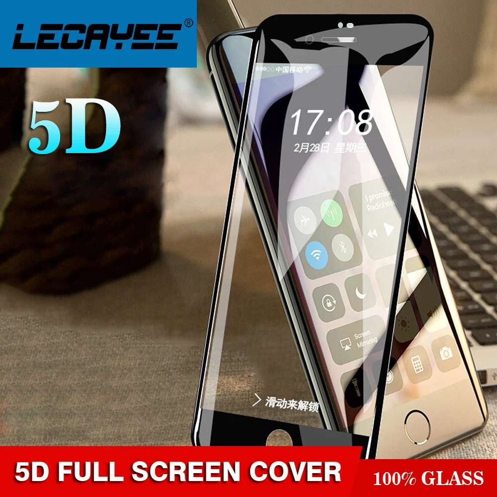 Защитное стекло LECAYEE (2 го поколения 3D) закаленное с полным покрытием для iPhone 7 6 6S