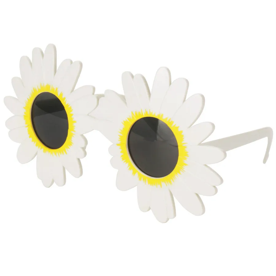 Funny White Daisy Flower Costume Glasses Women Wedding Photo Booth Props Accessories Night Events Party Supplies Decoration