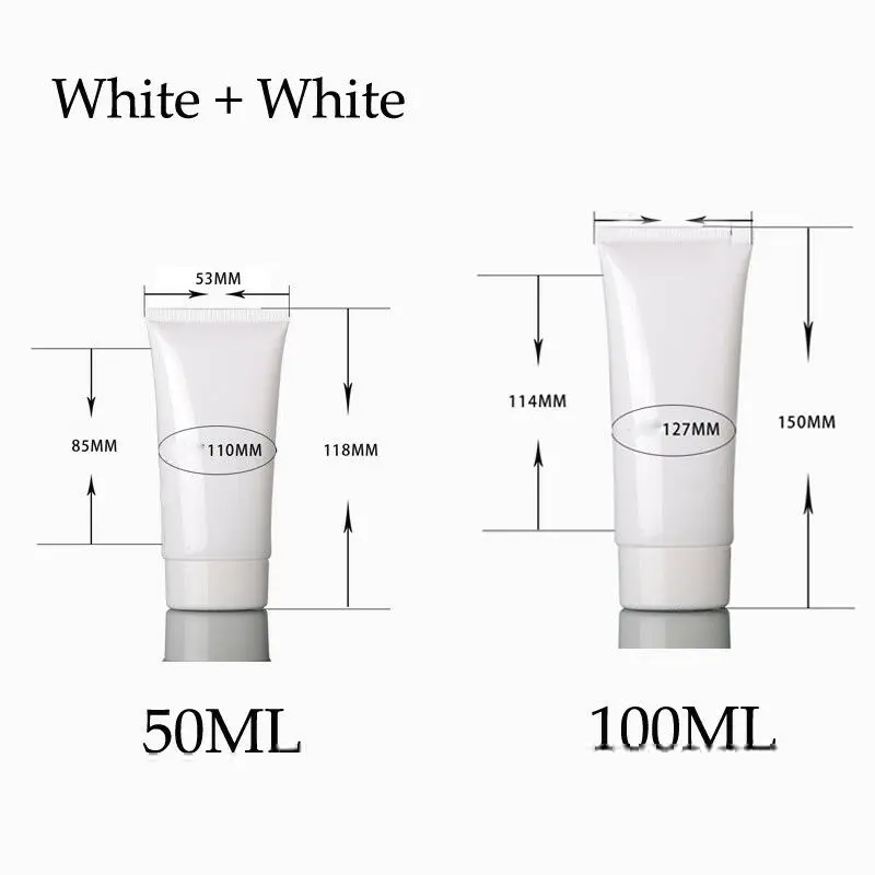 1 шт. 20 Вт, 30 Вт, 50/100ml Пустые Пластик тюбик для косметики из pe Squeeze уход за лицом очиститель для контейнеров хранения крема для век образец лосьона гель флакон для путешествий