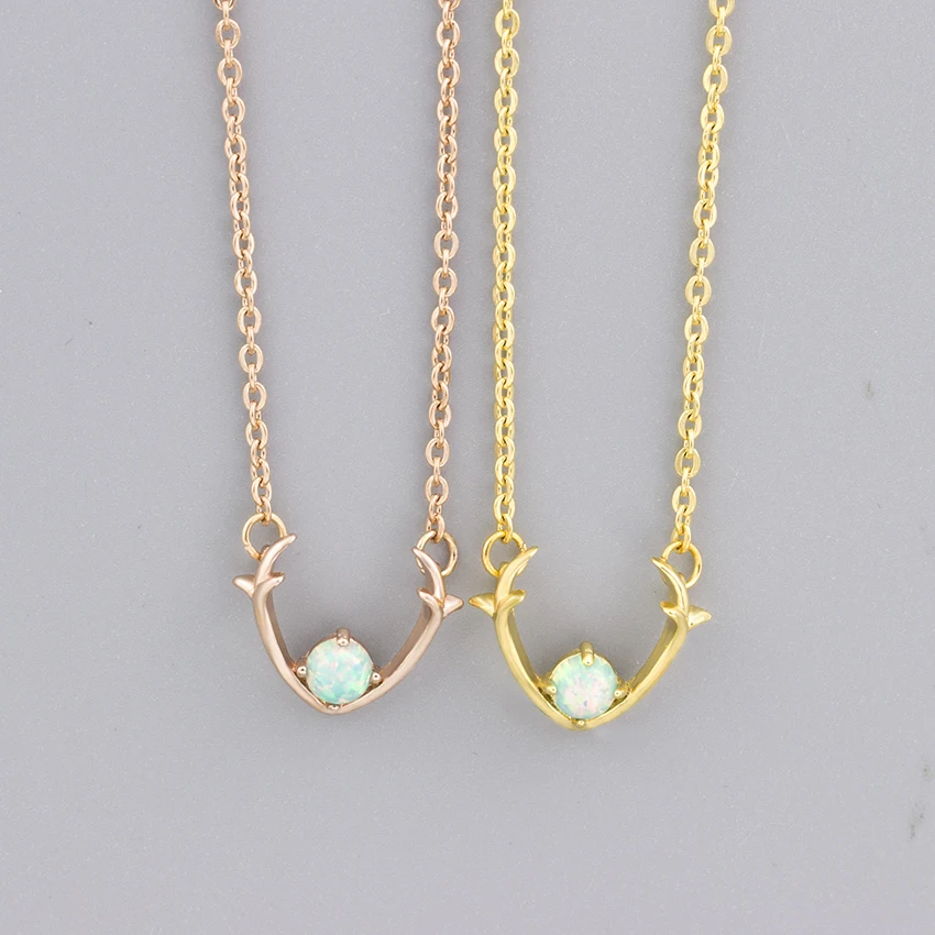 Женское винтажное ожерелье с опалом из нержавеющей стали | Украшения и