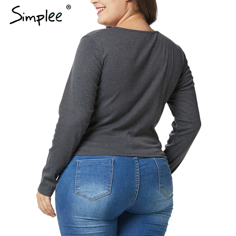 Женская вязаная черная рубашка Simplee элегантный укороченный топ сплошного цвета с