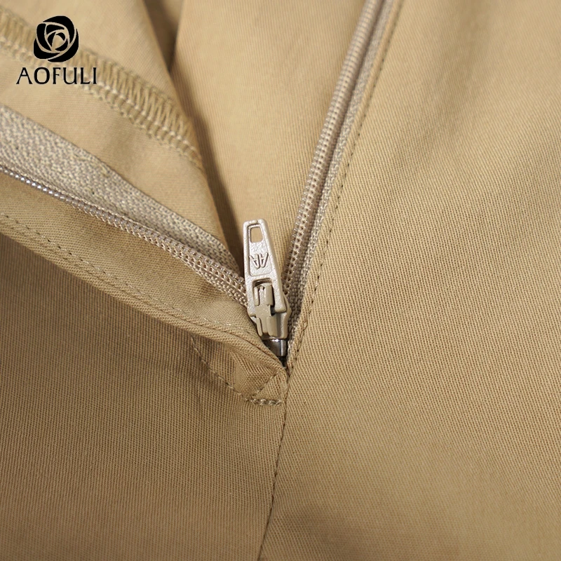 Женские повседневные хлопковые шорты AOFULI L ~ 4XL 5XL для гольфа цвета хаки с