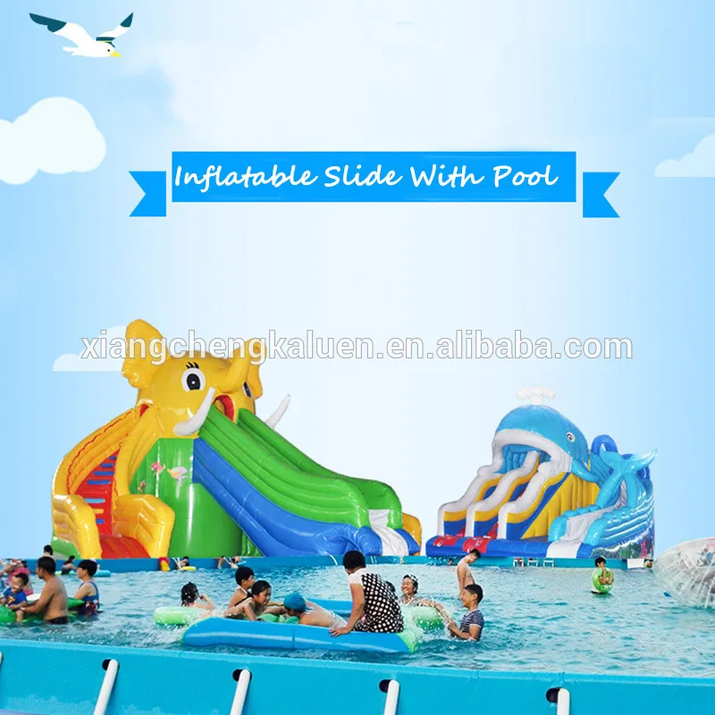 Большая внешняя фотография прямоугольная металлическая рамка бассейн для