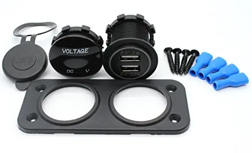 DC 12V - 24V светодиодный цифровой вольтметр + Dual USB Автомобильное зарядное устройство