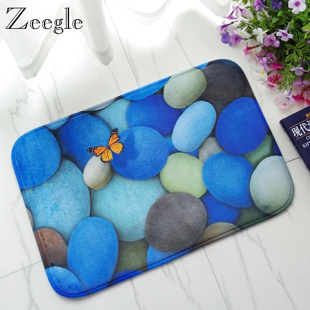 Zeegle 3D камень коврик с рисунком Fiannel Кухня Противоскользящие коврики для дома