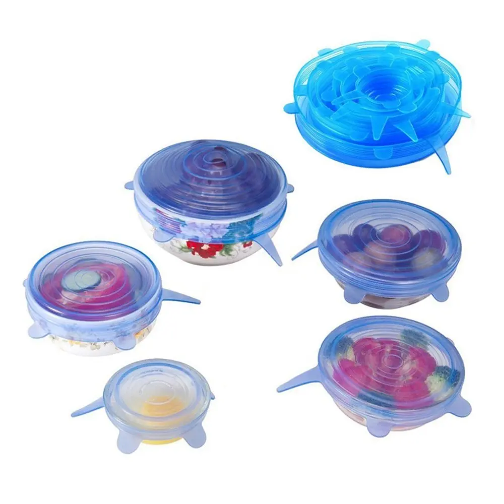 S/6 силиконовые растягивающиеся многоразовые крышки силиконовая всасывающая