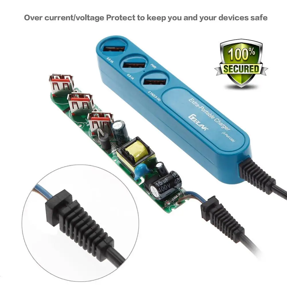 Go2link US EU штекер 3 порта USB настенное зарядное устройство адаптер для Iphone 6 6S Samsung IOS