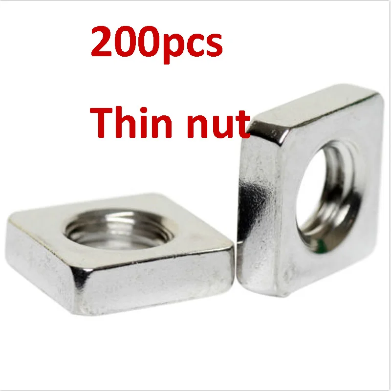 

100pcs/lot Square Thin Nut M3 M4 A2 STAINLESS STEEL NUTS DIN 562