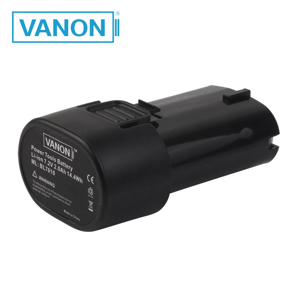 VANON для Makita BL7010 7 2 V 2000mAh перезаряжаемые электроинструменты батарея 0 Ah литий