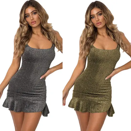 Для женщин летние женские ремни Раффлед Bodycon спагетти ремень платье короткие