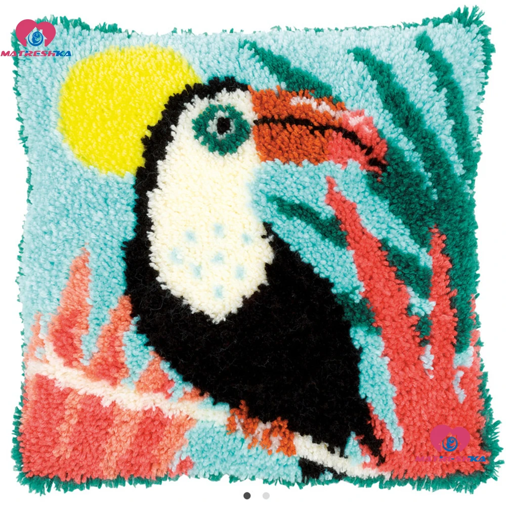 

handwerken knooppakket Cushion accessories set Latch Hook Rug Kit bird bolsitas Crocheting cross stitch pillow Home decoration