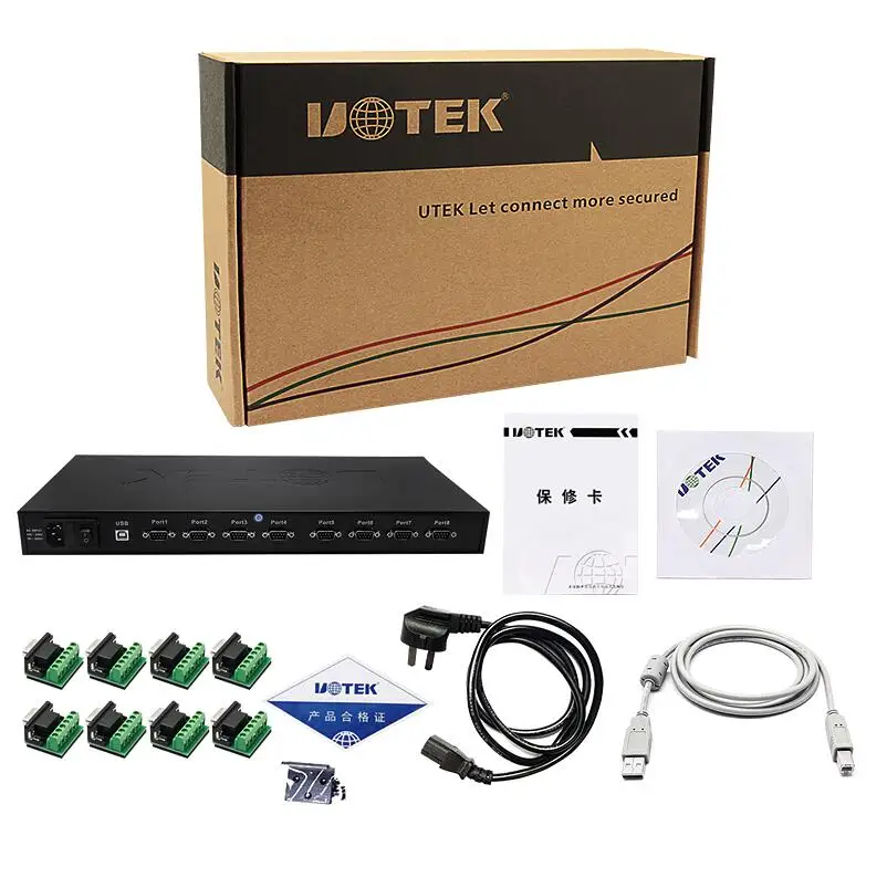 UT 2003A USB в RS 485/422 8 портовый преобразователь с изоляцией (USB 600) Вт молния Защита от