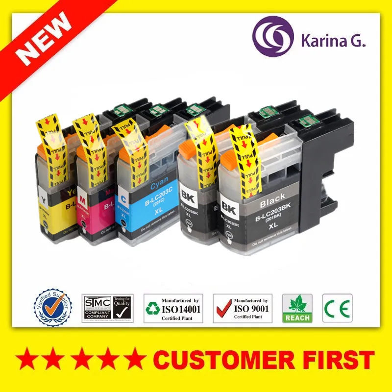 Совместимый для Brother LC203 LC201 чернильные картриджи MFC J460DW J480DW J485DW J680DW J880DW J885DW J5520DW
