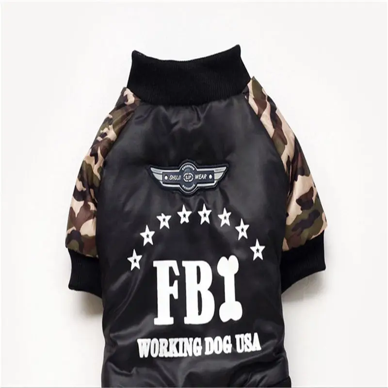Одежда для собак и спасательные куртки камуфляжный костюм FBI комбинезон зимнее
