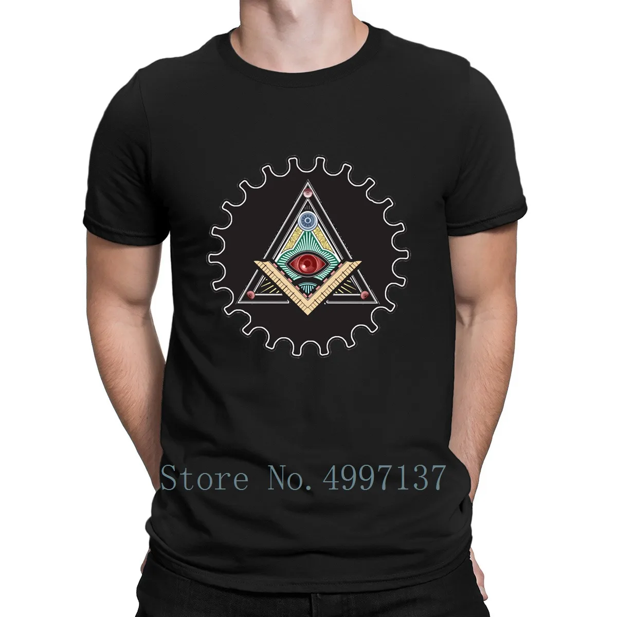 Футболка Iluminati в стиле стимпанк Новинка хлопковая летняя забавная Повседневная