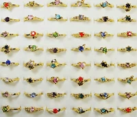 20pcs wholesale ring bulk lots jewelry fashion gold color womens ring rhinestone wedding rings lb119