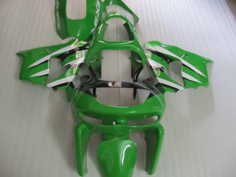 Полный комплект обтекателей из АБС пластика для Kawasaki ZX9R 98 99 зеленого и белого