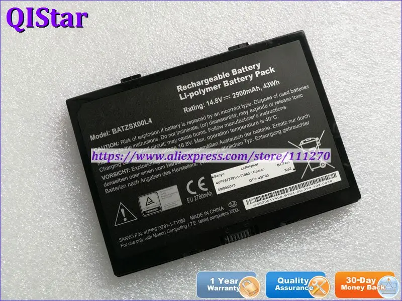 Оригинальный аккумулятор QIStar 14 8 в 43Wh BATZSX00L4 4UPF673791-1-T1060 для ноутбука Motion R12 R0012