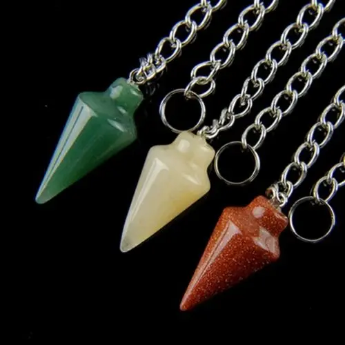 (3 шт./лот) натуральный смешанный камень кулон из бисера &quotмаятник&quot 32x15 мм