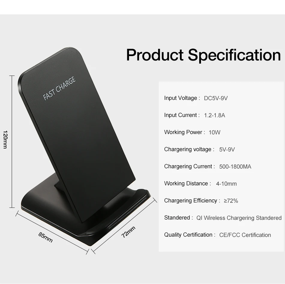 Raxfly QI Беспроводное Зарядное устройство для iPhone X Смарт-IC Быстрое Беспроводное Зарядное устройство держатель телефона на айфон 8 8 плюс
