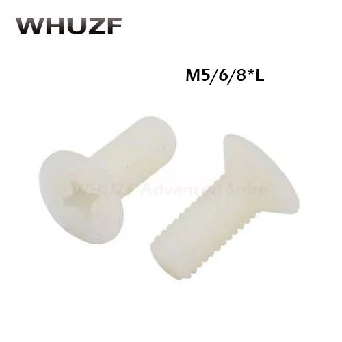 

30pcs/50pcs nylon screw M5 M6 M8 white Nylon Plastic insulation Phillips Cross Recessed Round Flat Head Machine Screw