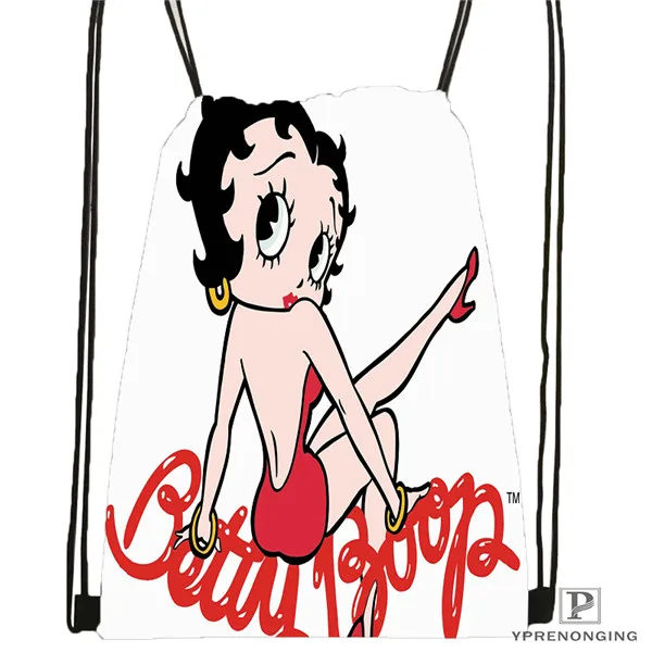 Drawstring Backpack Изготовленная на заказ Betty Boop походная сумка на шнурке для мужчин и женщин милый рюкзак для детей(черная спинка) 31x40 см#180531-01-44 - Цвет: Drawstring Backpack