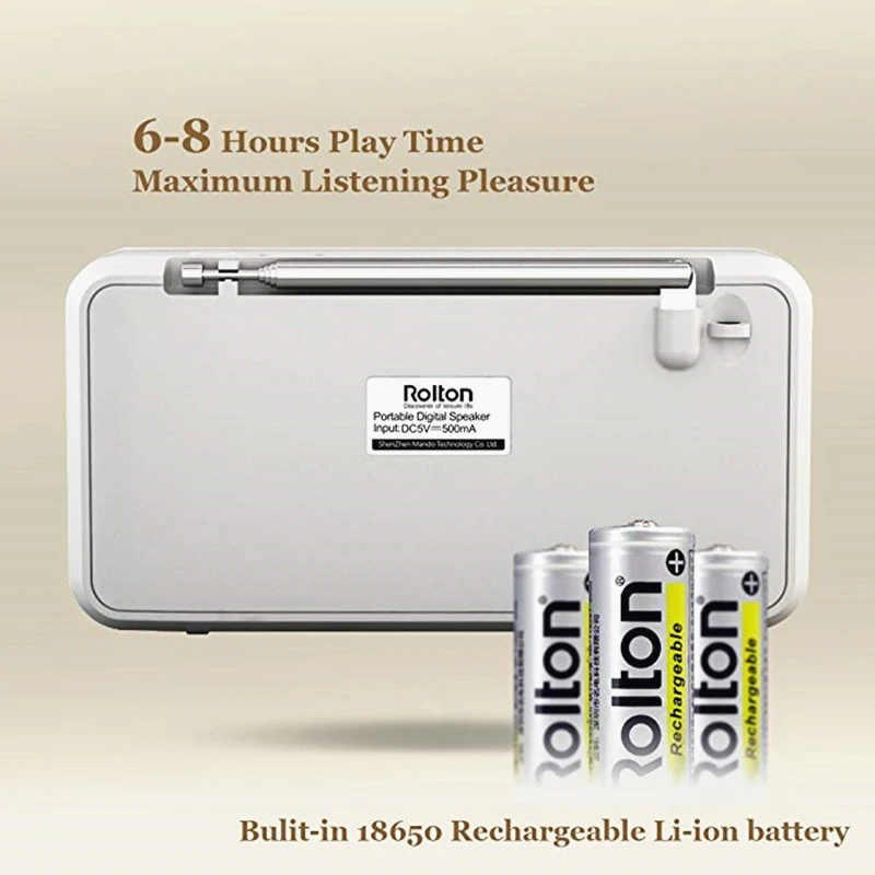 Rolton E500 цифровой fm радио Bluetooth динамик Портативный беспроводной диктофон AM NOAA