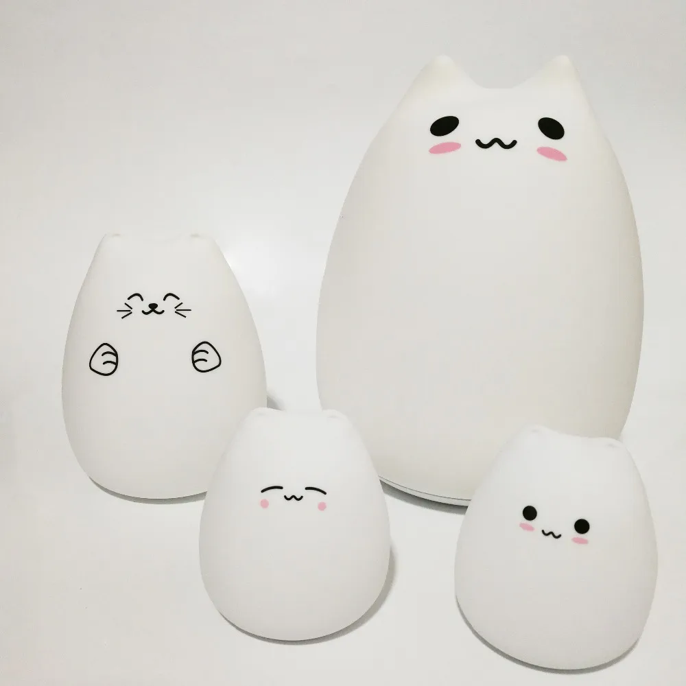 СВЕТОДИОДНЫЙ цветной ночник с изображением животного кота снеговика USB