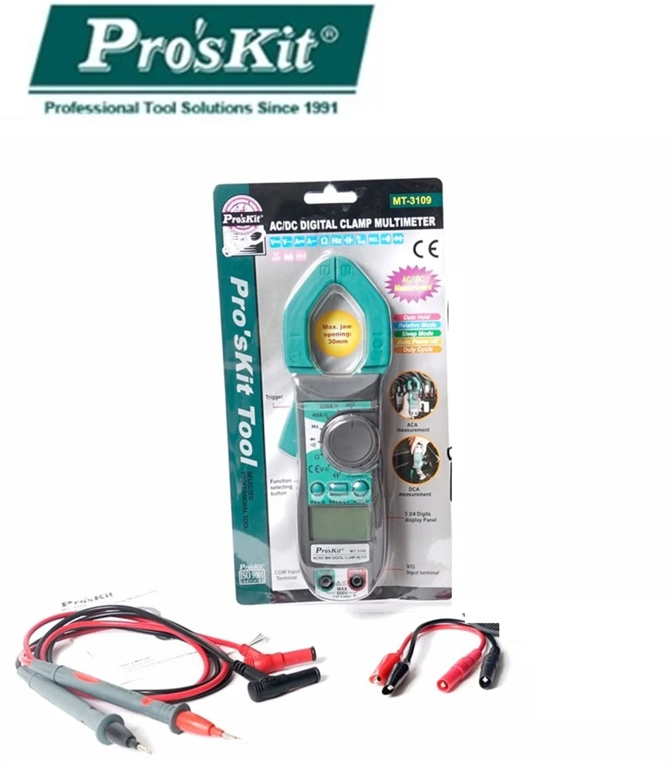 Pro'skit MT 3109 3 3/4 AC DC Цифровой мультиметр зажим переменного/постоянного тока
