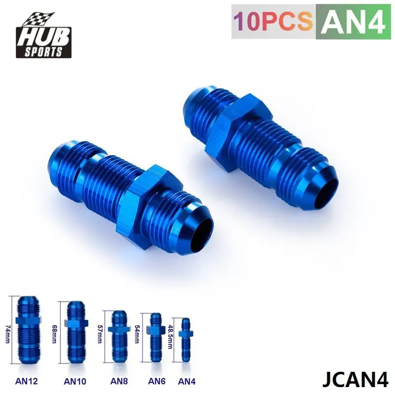 4AN AN4 MALE THREAD STRAIGHT BULKHEAD FLARE BLUE ALUMINUM ANODIZED FITTING HU-JCAN4 | Автомобили и мотоциклы