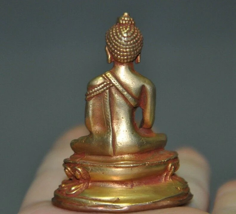 Tibet Buddhism bronze 24k gold Gilt Medicine Buddha Sakyamuni Shakyamuni statue | Дом и сад