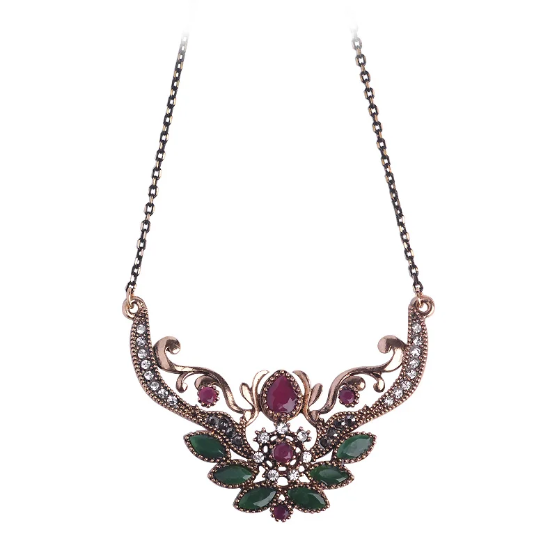 Женский кулон в виде короны Blucome винтажное тонкое ожерелье из красной смолы