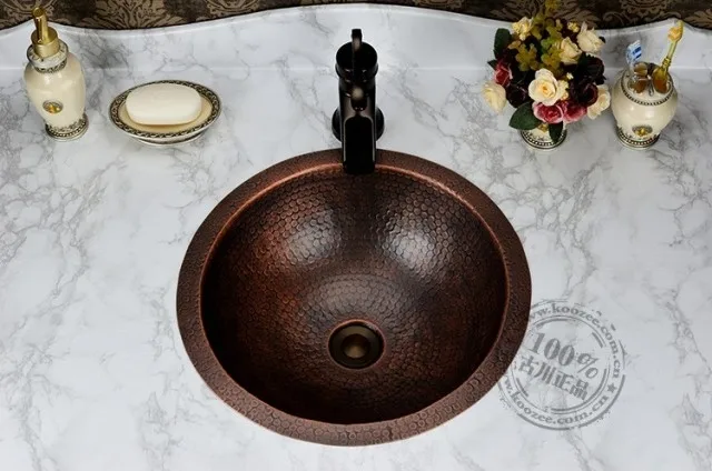 

European audience pots wash basin retro purple copper basin bathroom sink
