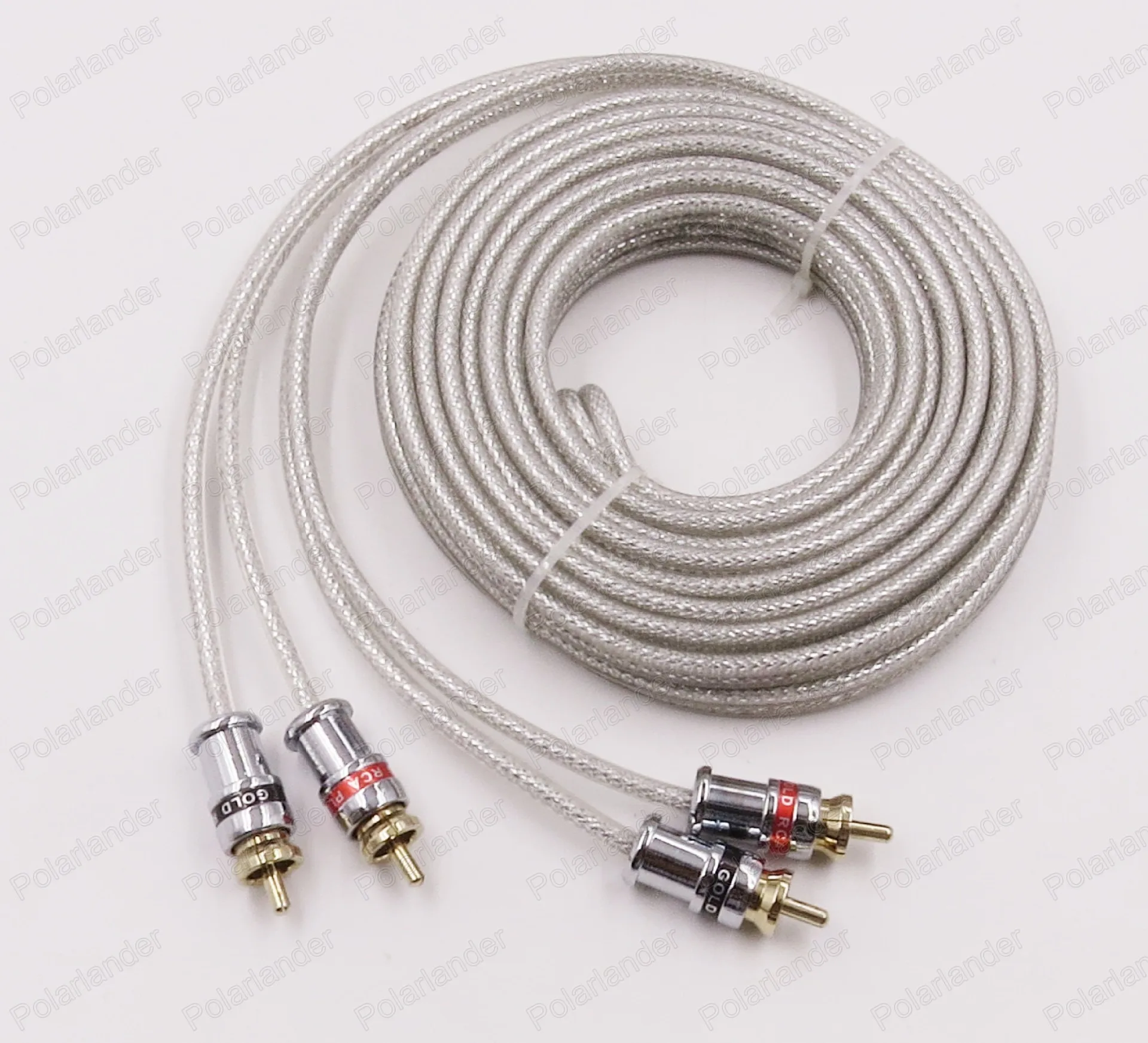 Белый цвет 5 метры rca в RCA стерео аудио кабель провод для автомобильного усилителя