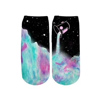 PLstar Cosmos art забавные молочные космические Galaxy носки летние модные 3D хлопковые носки красочные теплые короткие носки женские носки - Цвет: 3