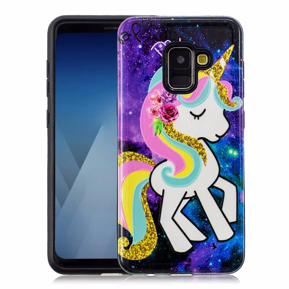 Etui For Coque Samsung A8 2018 Case Silicone Hard shell Two in one Back Cover Fundas Galaxy A530 A530F cases | Мобильные телефоны и
