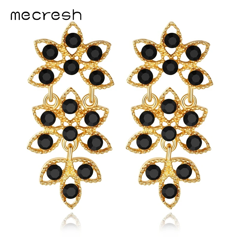 Mecresh уникальный кристалл в форме листика свадебные серьги для женщин эффектная