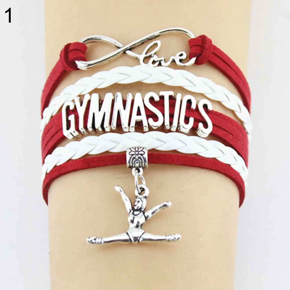 Унисекс Винтажный Браслет с надписью Gymnastics браслет подарок для гимнастического