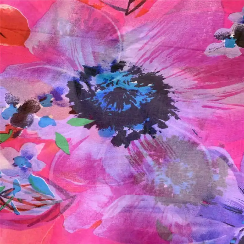 Новый дизайн модная Высококачественная шелковая шифоновая ткань с принтом 5