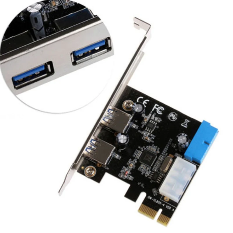 PCI Express USB 3 0 2 порта передняя панель с 4-контактным и 20-контактным адаптером для