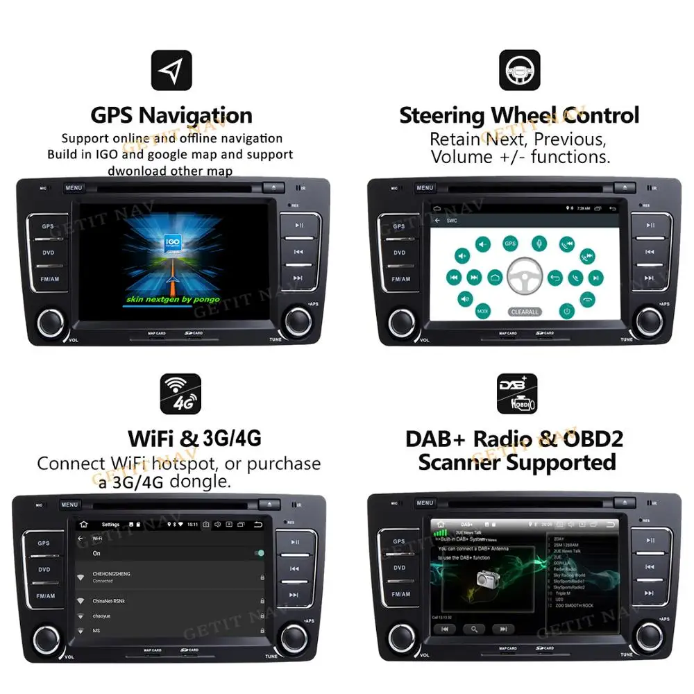DSP Android 10 автомобильный DVD мультимедийный плеер для Skoda Octavia 2009-2013 A 5 WiFi BT стерео