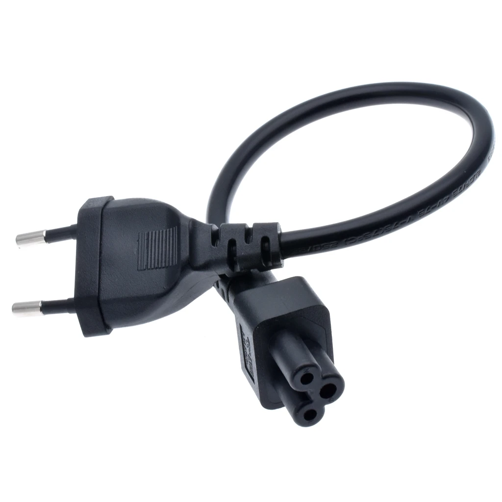 European 2pin Male Plug to IEC 320 C5 Micky Adapter Cable For Notebook Power Supply 1 PCS EU Adaptor Cord|iec c5|eu power cordiec male plug |