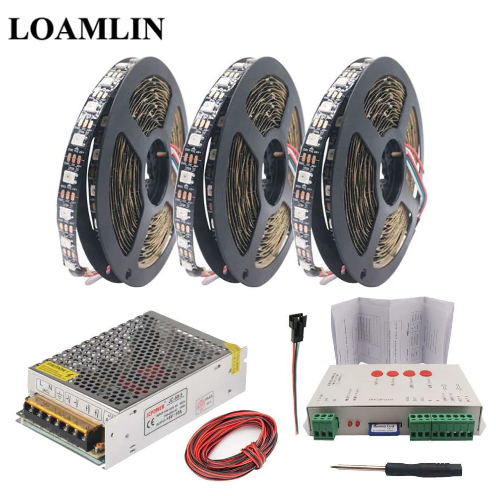 WS2812B WS2812 RGB Светодиодная лента T 1000S sd карта пикселей Led контроллер DC5V светодиодный