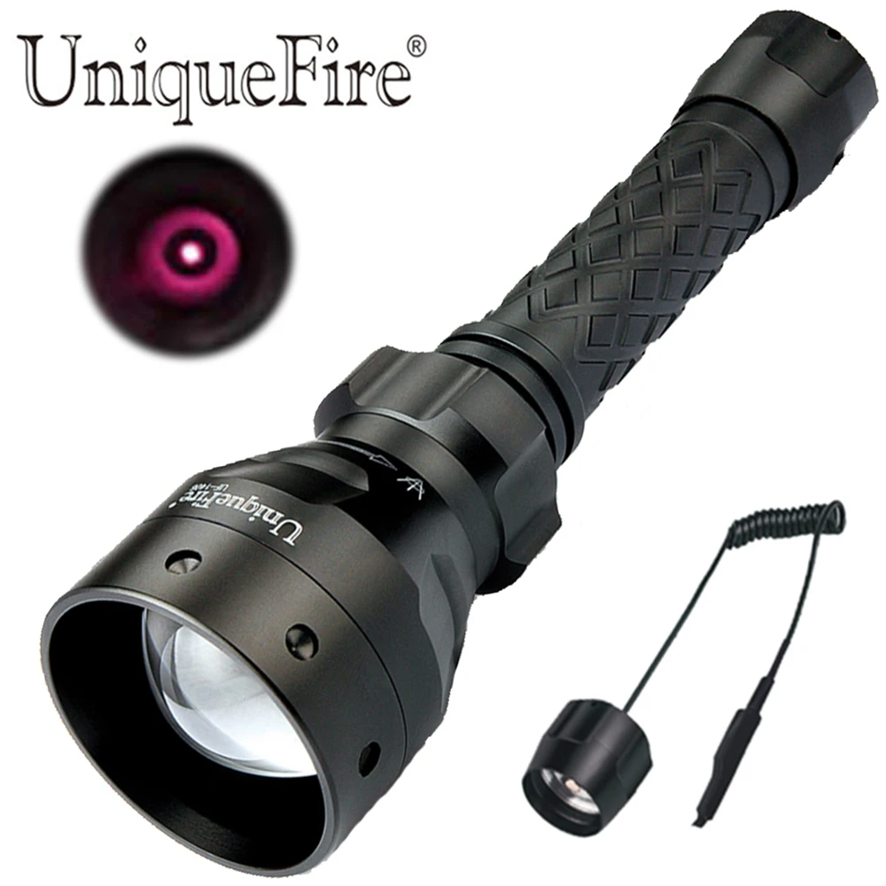 UniqueFire 1406 IR 850NM LED Flashlight Zoomable Focus Infrared Light Night Vision Torch with Pressure Switch for Night Hunting