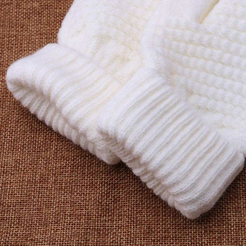 Женские теплые шерстяные эластичные вязаные перчатки варежки Зимние аксессуары