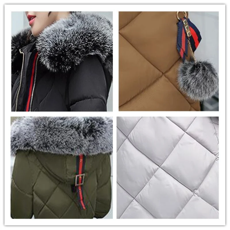 

2019 New Women Winter Cotton Coat Hooded Fur Collar Jacket Warm Large Size Thick Outerwear Fashion Thin Slim Winter Coat CW106